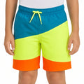 Kinder Badehose XL aus Textil Blau Gelb Orange mit Kordelzug
