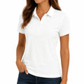 Damen Poloshirt Größe S aus Textil Weiß für Alltag Regular Fit
