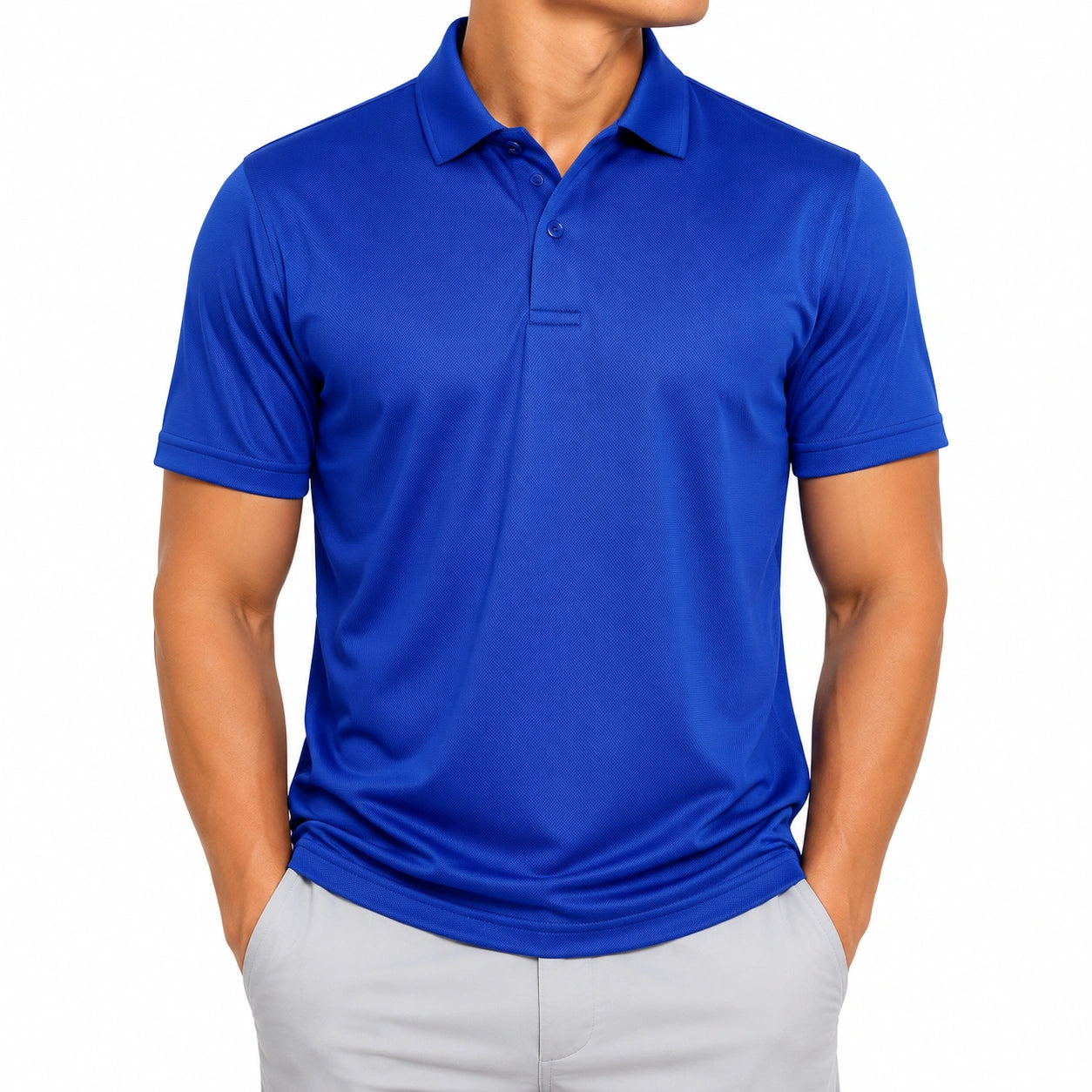 Herren Poloshirt Größe M aus Synthetikfaser Blau für Freizeit im klassischen Stil