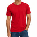 Herren T-Shirt Größe M aus Textil Rot mit Rundhalsausschnitt Kurzarm