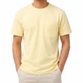 Herren T-Shirt Größe L Hellgelb mit Brusttasche Kurzarm