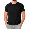 Herren T-Shirt XL Schwarz aus Textil mit Rundhalsausschnitt Kurzarm