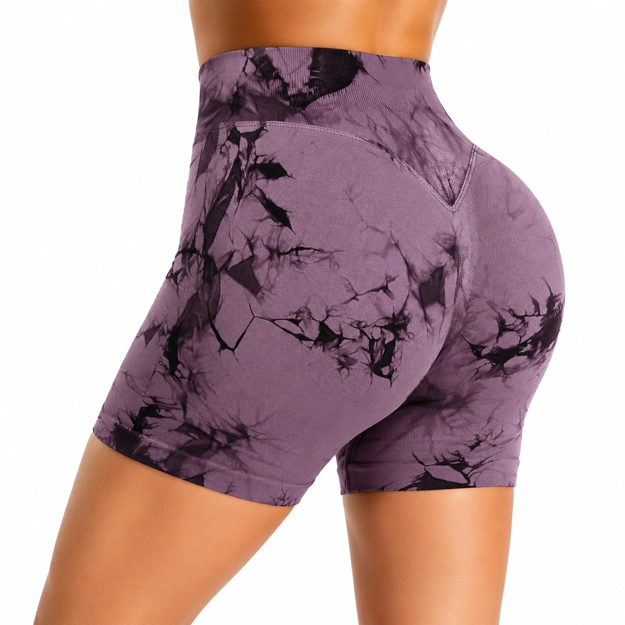 Damen Shapewear Radlerhose Größe S elastisches Mischgewebe Lila Schwarz mit hohem Bund