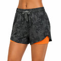 Damen Laufshorts Größe S Schwarz Orange mit Innenhose und Kordelzug