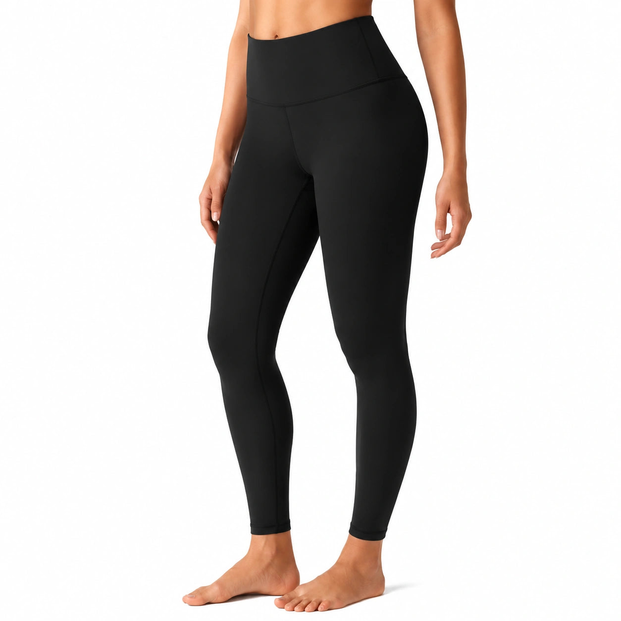 Damen Leggings Größe S aus elastischem Synthetikmaterial Schwarz für Sport mit hohem Bund