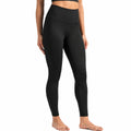 Damen Sportleggings M Schwarz Elastisch Mit Hohem Bund