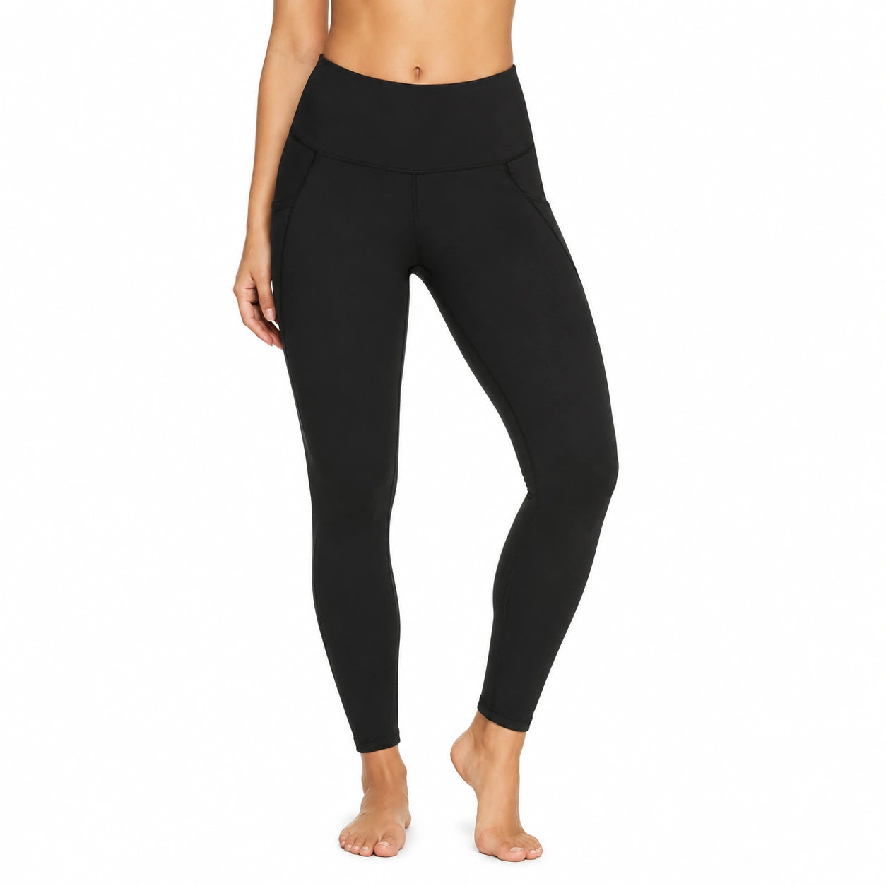 Damen Leggings Größe M Schwarz mit hohem Bund für Sport und Alltag
